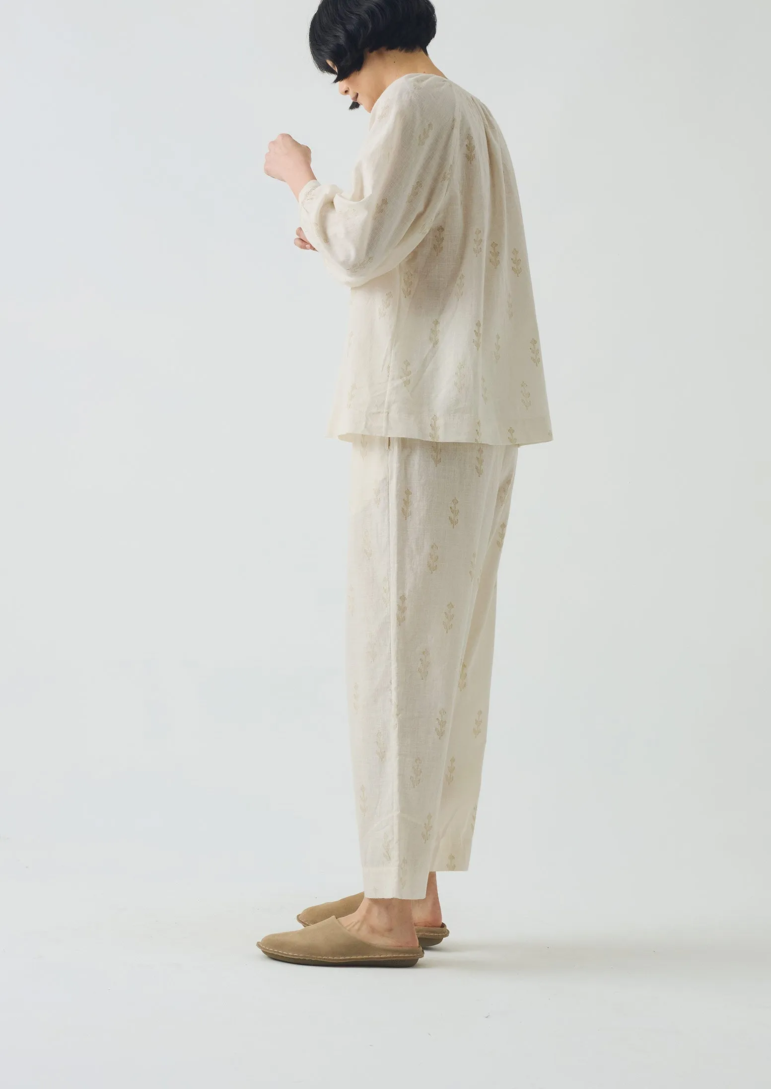 Etched Sprig Print Pyjamas | Ecru/Citrine sold by TOAST product image thumbnail 5