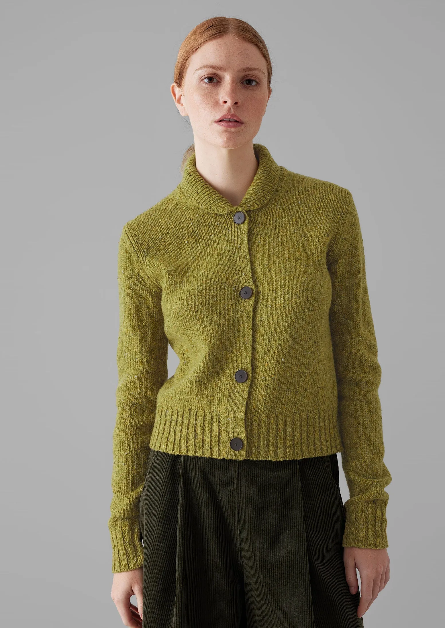 Donegal Wool Round Collar Cardigan | Lime sold by TOAST product image thumbnail 3