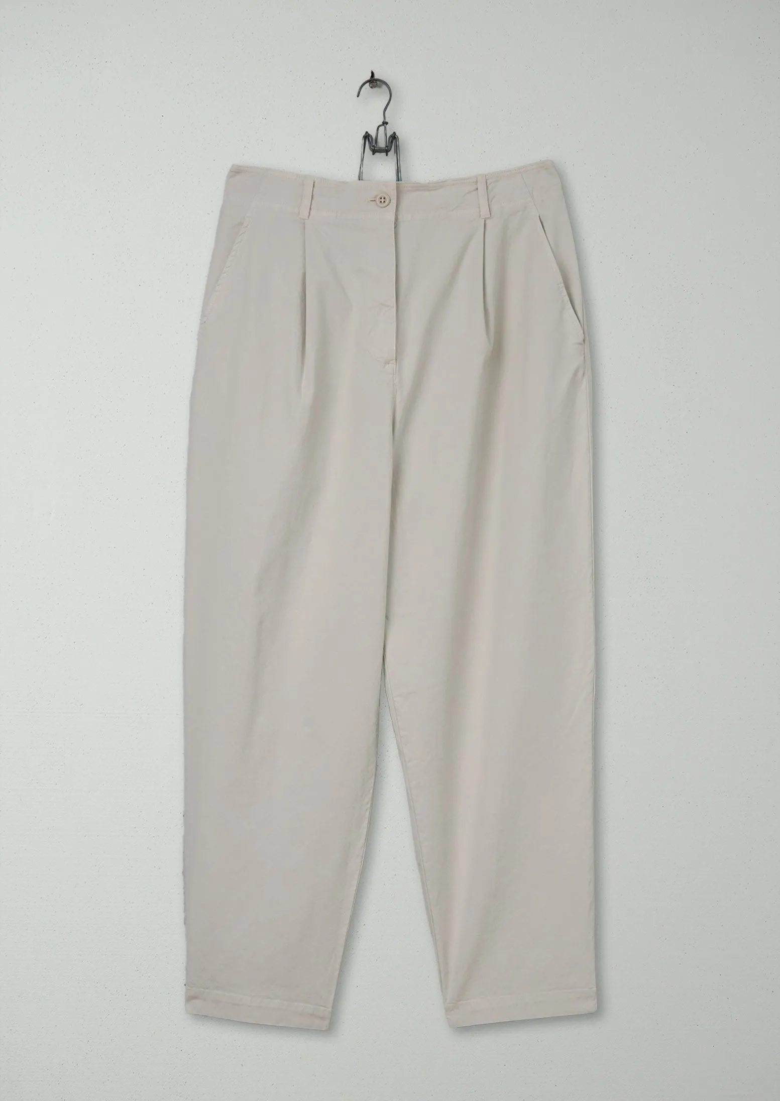 Reworn Cotton Canvas Trousers Size 14 (840) | Parchment sold by TOAST