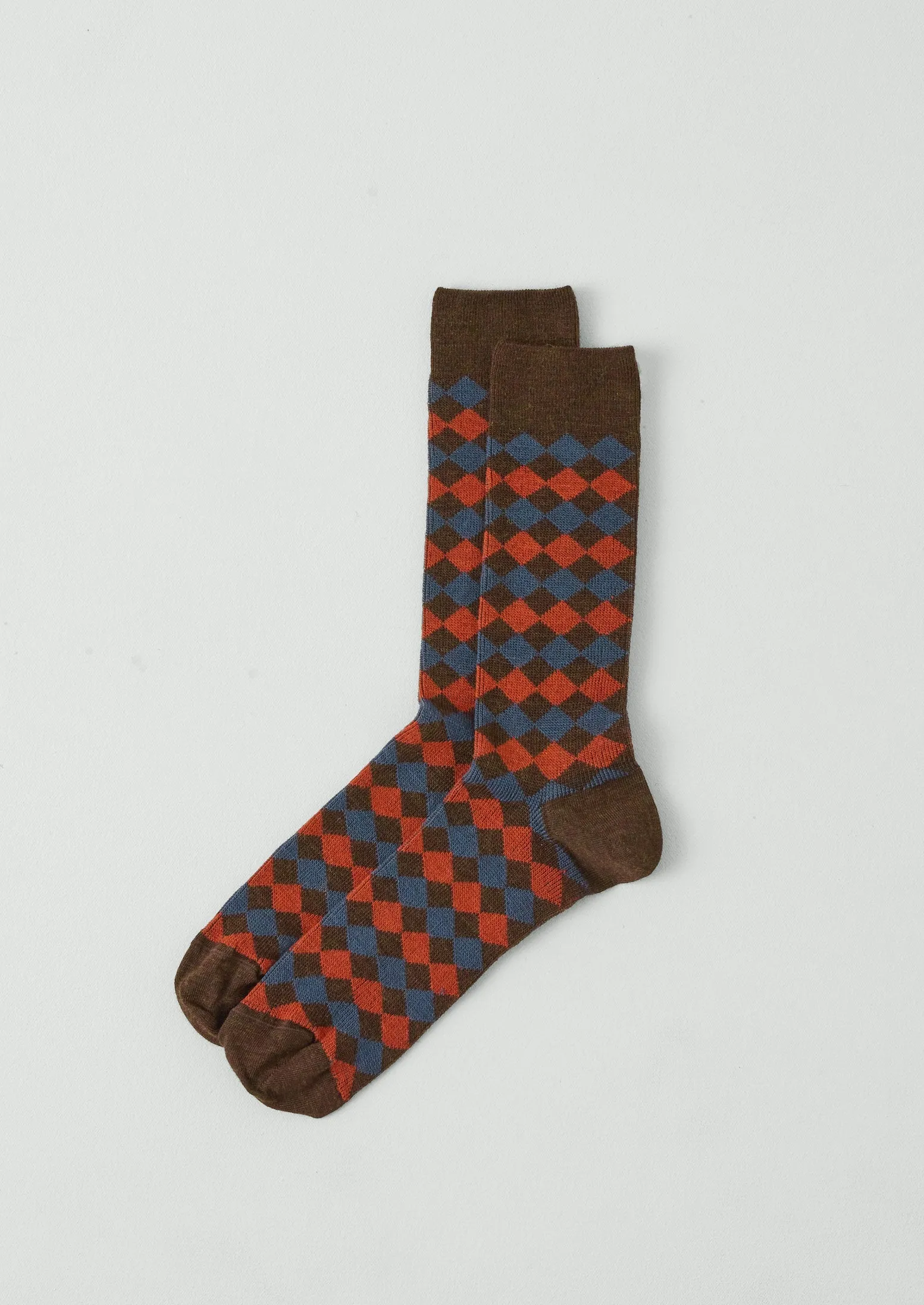 Diamond Patterned Wool Socks | Red Multi sold by TOAST