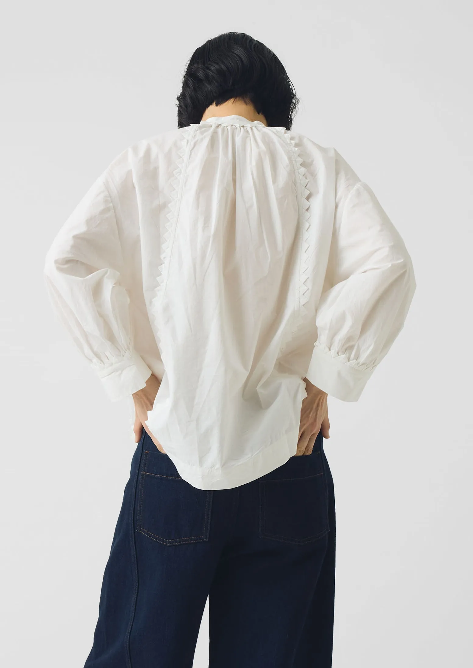 Crockery Edge Cotton Poplin Top | Paper White sold by TOAST product image thumbnail 4