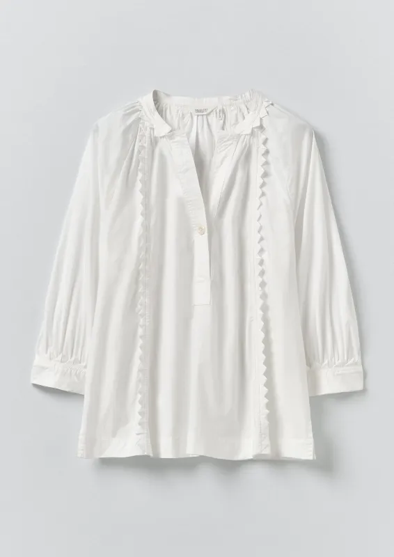 Crockery Edge Cotton Poplin Top | Paper White sold by TOAST