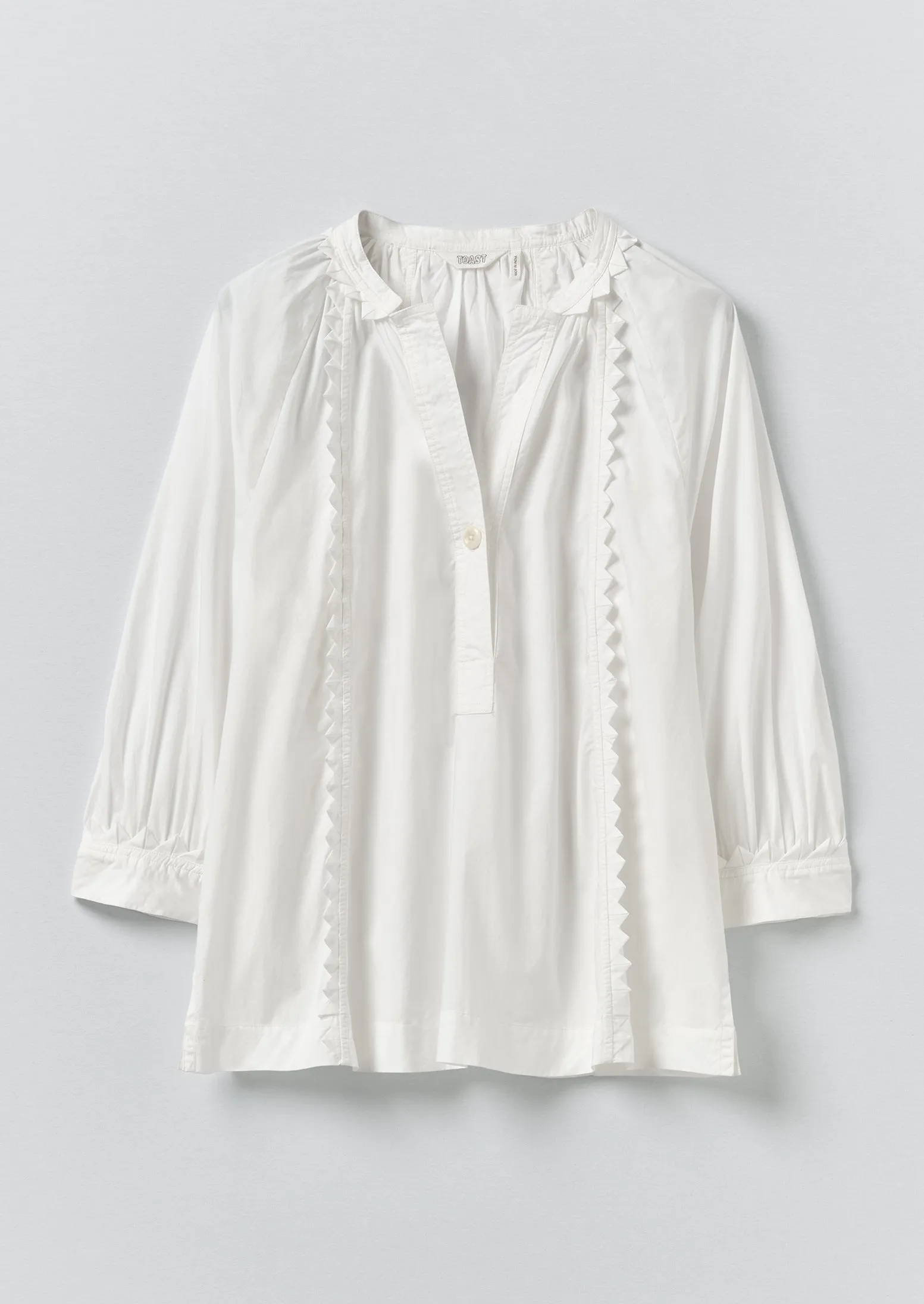 Crockery Edge Cotton Poplin Top | Paper White sold by TOAST