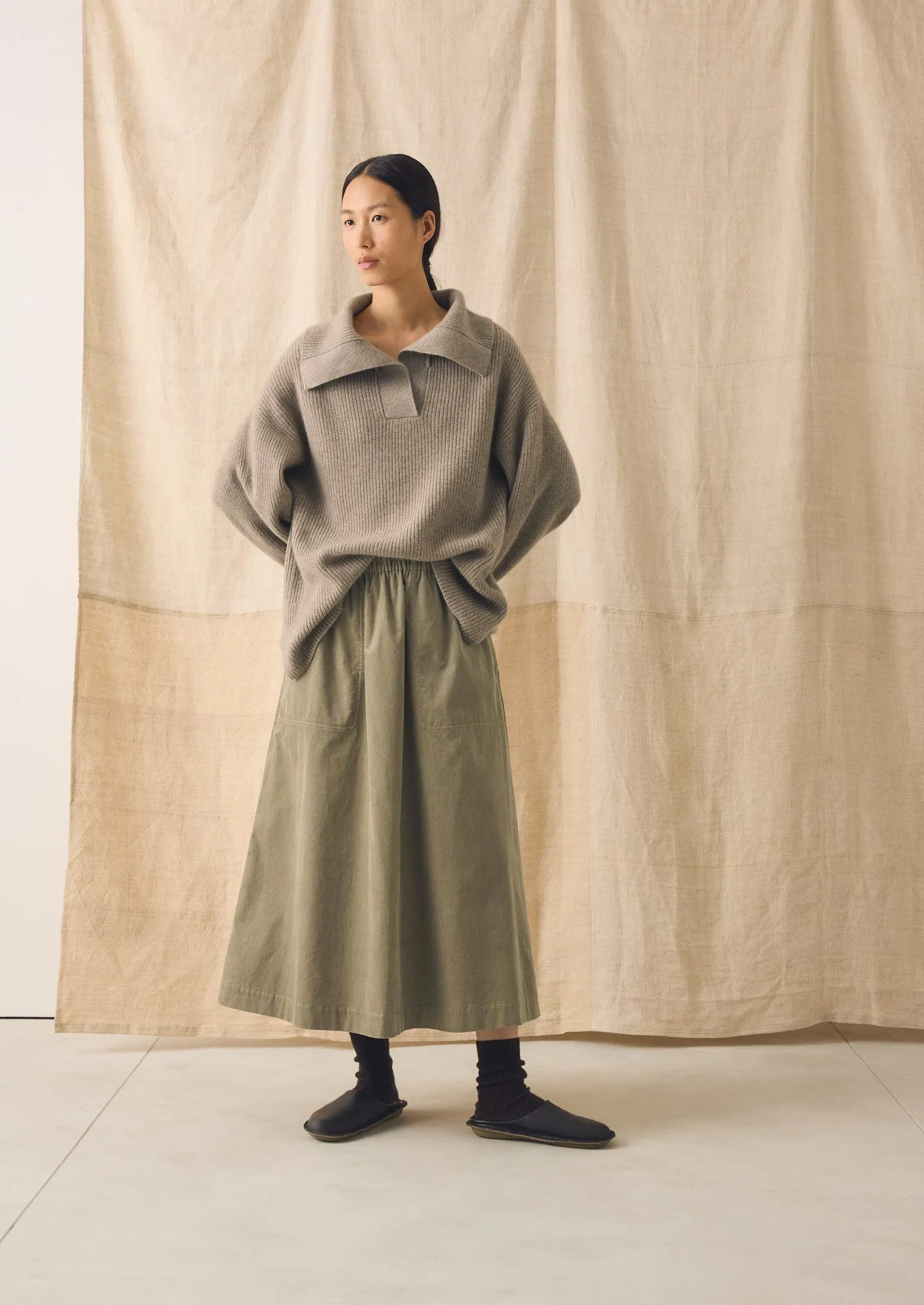 Organic Cord Pull On Skirt | Spelt sold by TOAST product image thumbnail 2