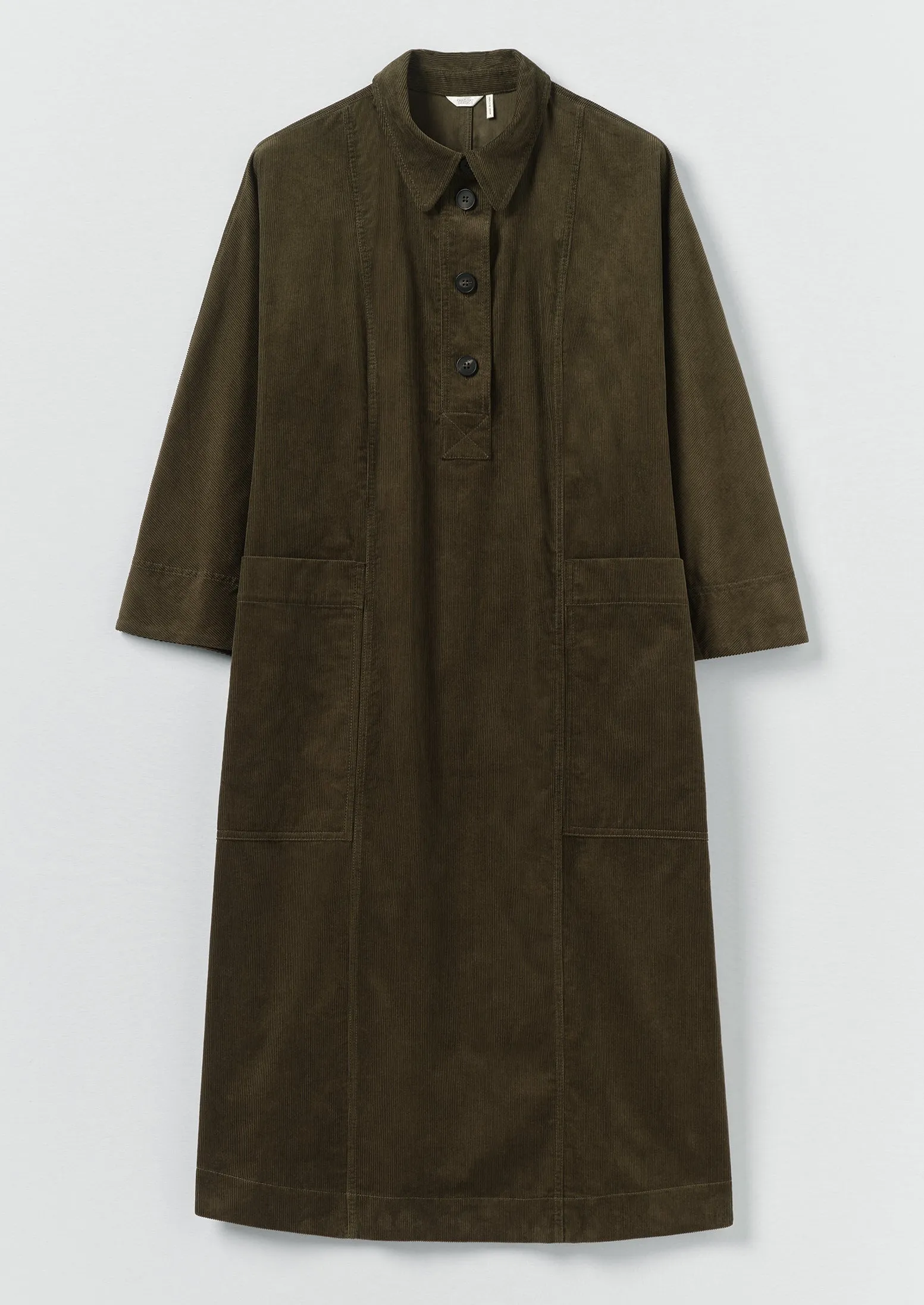 Organic Cord Tunic Dress | Tent Green sold by TOAST