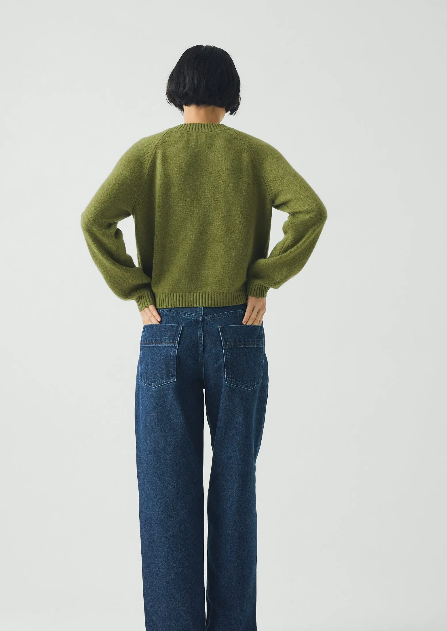 Eden Wool Cashmere Raglan Cardigan | Soft Green sold by TOAST product image thumbnail 4