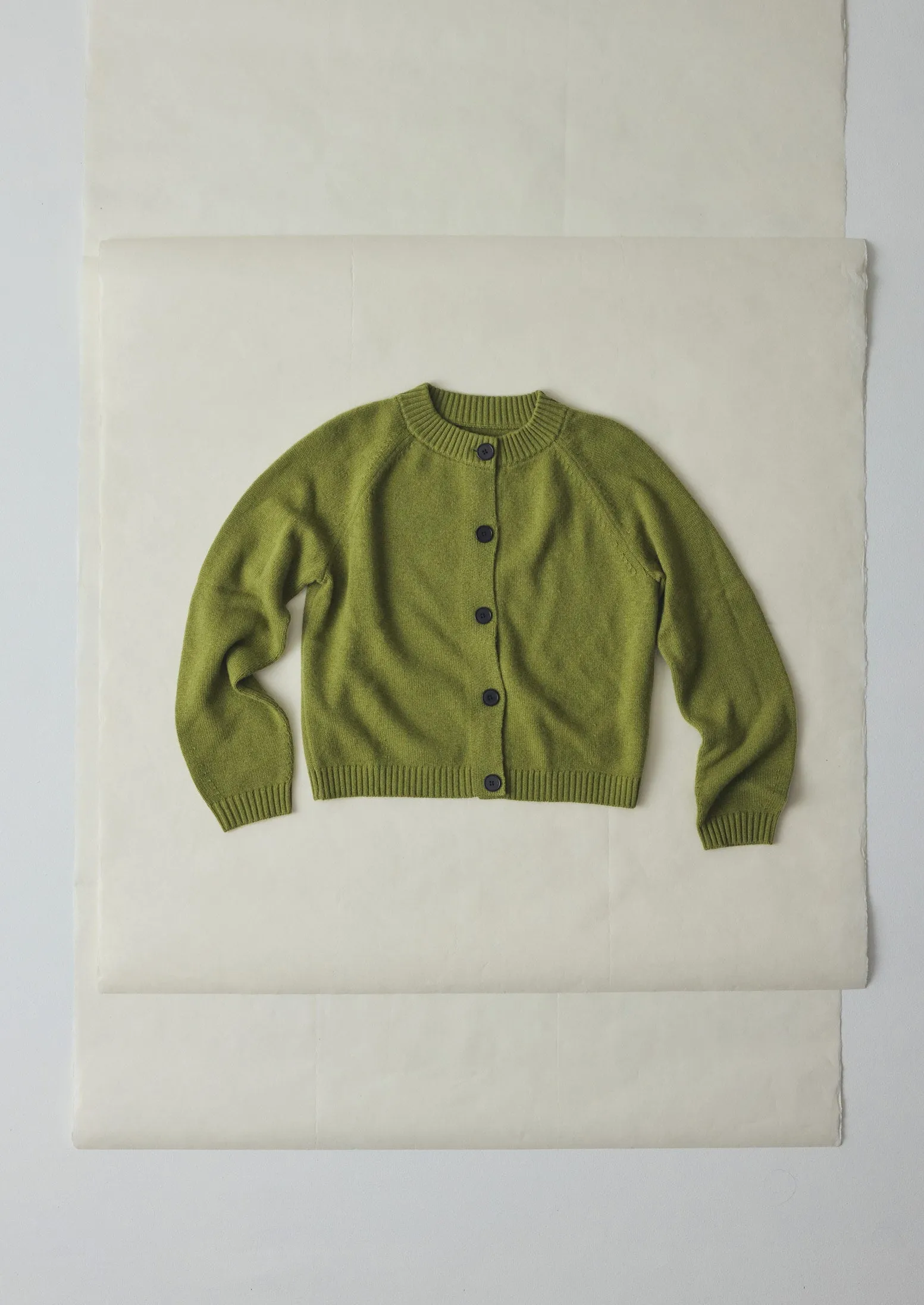 Eden Wool Cashmere Raglan Cardigan | Soft Green sold by TOAST