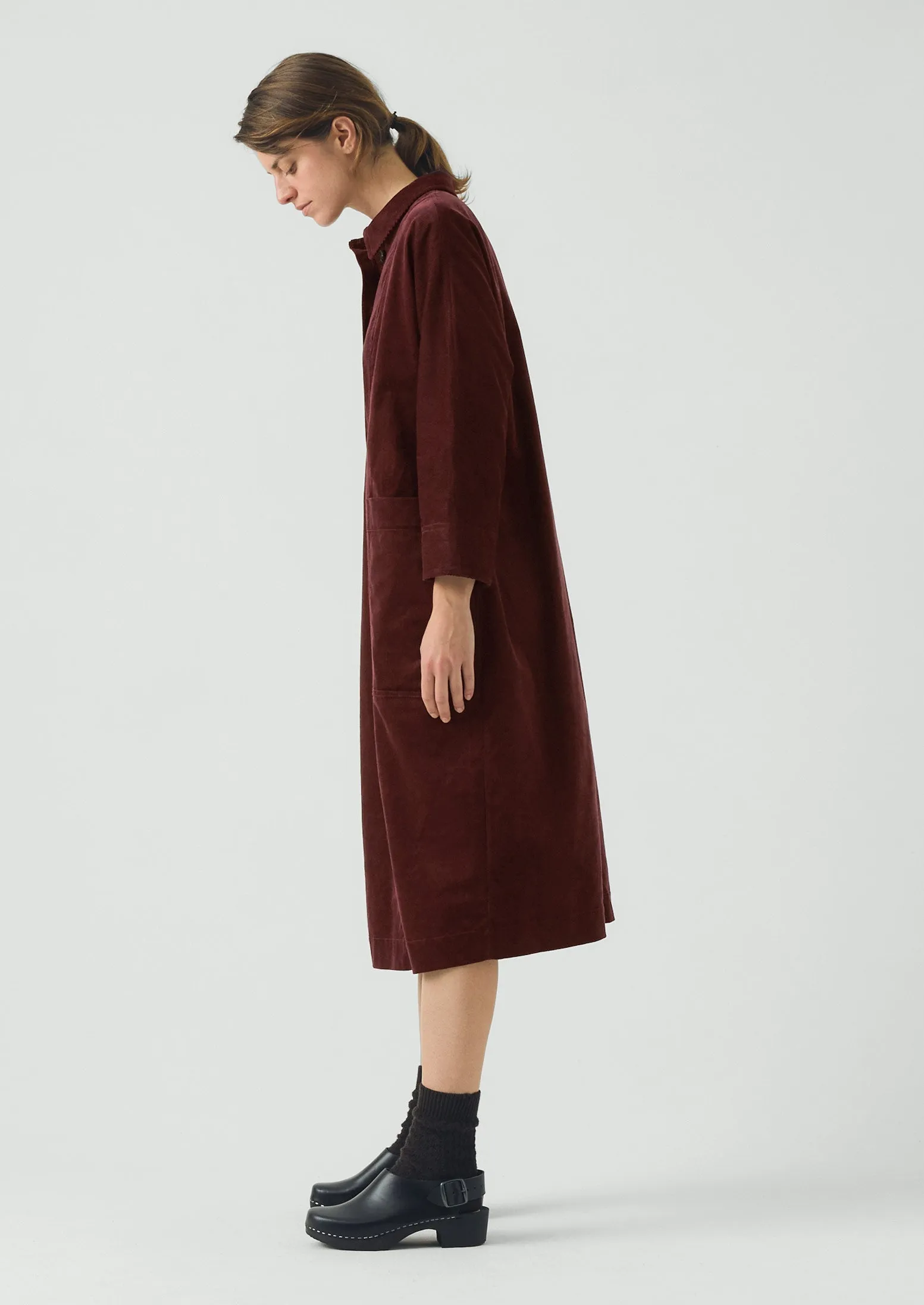 Organic Cord Tunic Dress | Beetroot sold by TOAST product image thumbnail 3