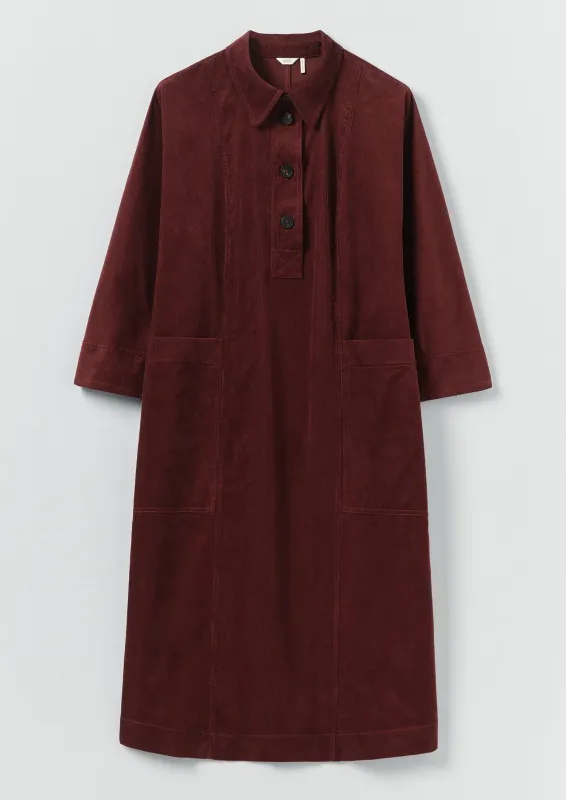Organic Cord Tunic Dress | Beetroot sold by TOAST