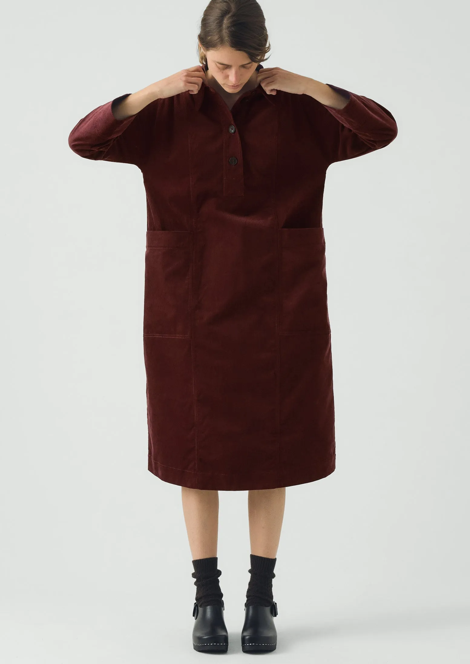 Organic Cord Tunic Dress | Beetroot sold by TOAST product image thumbnail 2