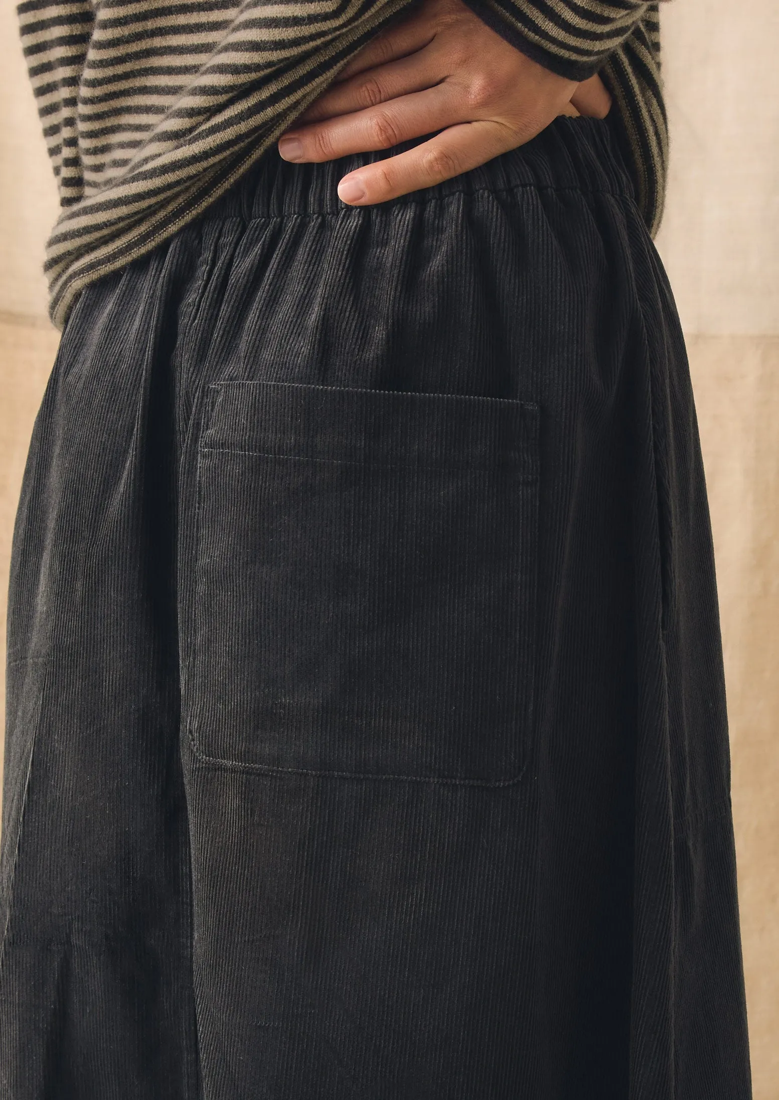 Organic Cord Pull On Skirt | Charcoal sold by TOAST product image thumbnail 4