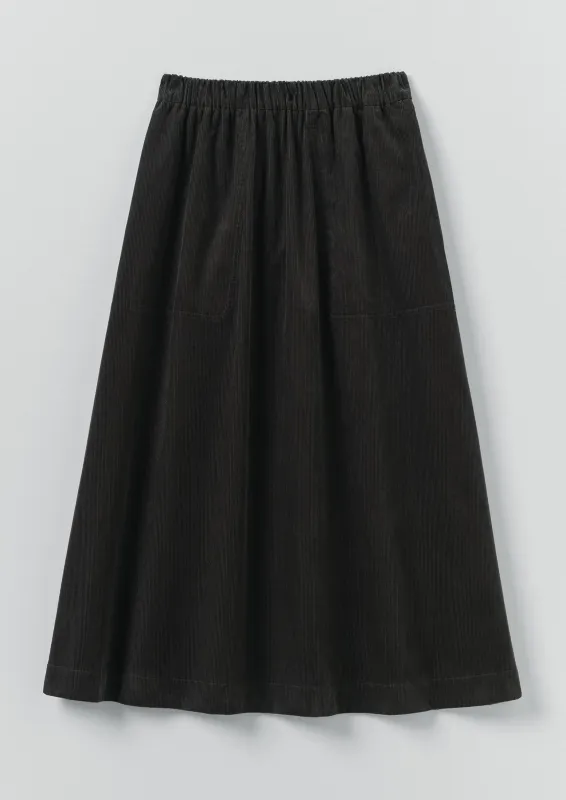 Organic Cord Pull On Skirt | Charcoal sold by TOAST