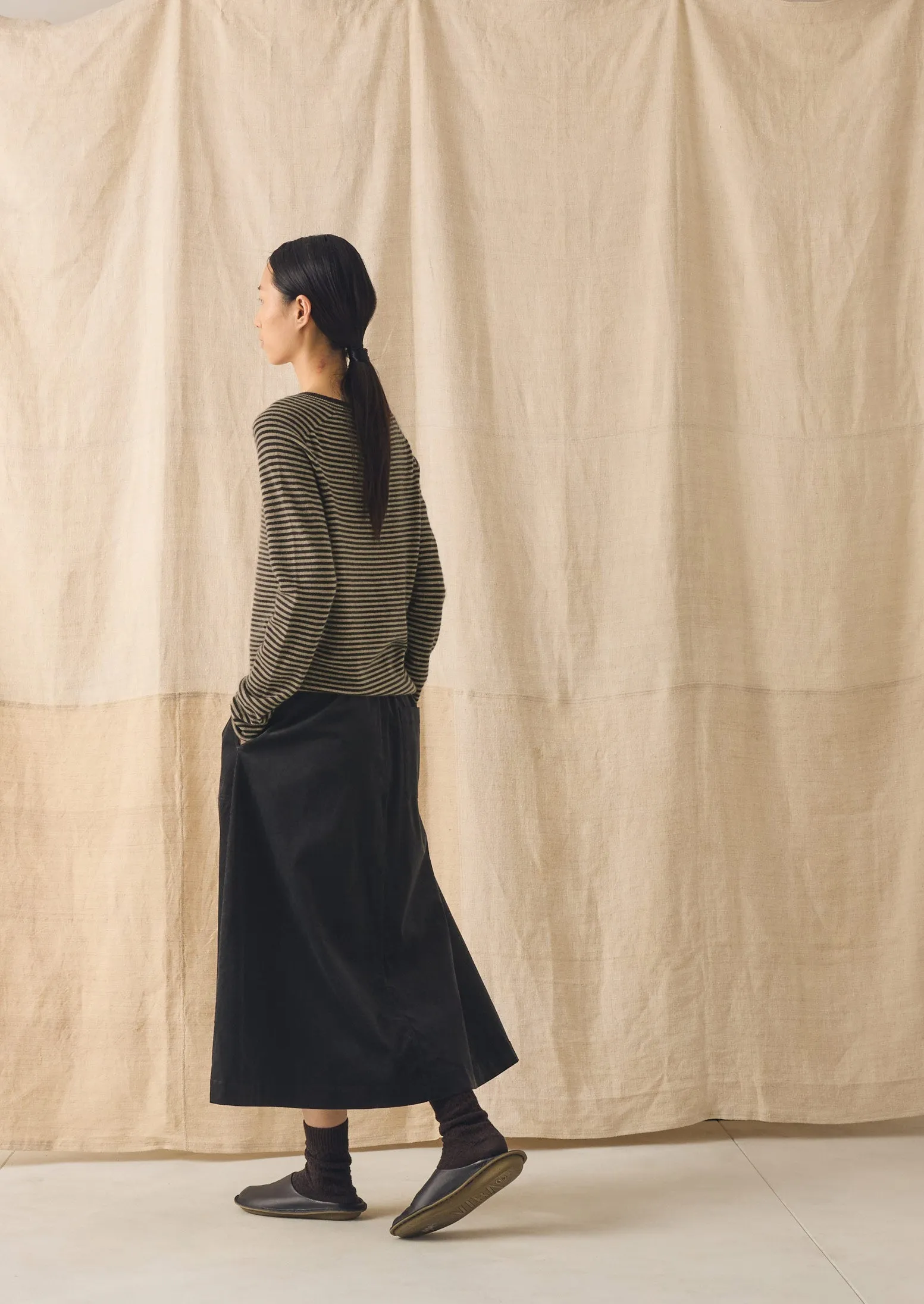 Organic Cord Pull On Skirt | Charcoal sold by TOAST product image thumbnail 3