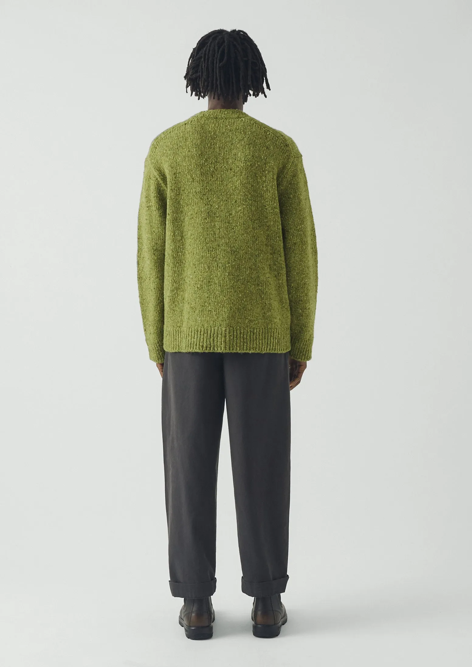 Donegal Wool V-Neck Cardigan | Rainette Green sold by TOAST product image thumbnail 4