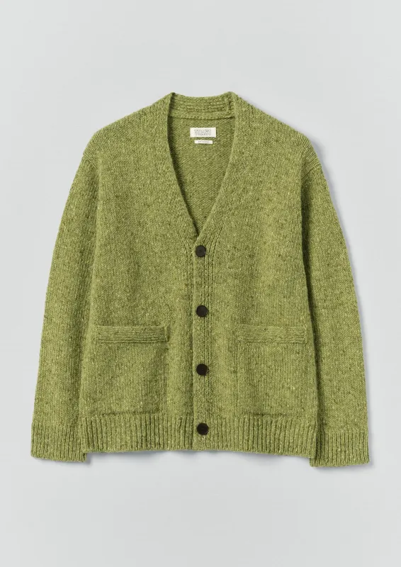Donegal Wool V-Neck Cardigan | Rainette Green sold by TOAST