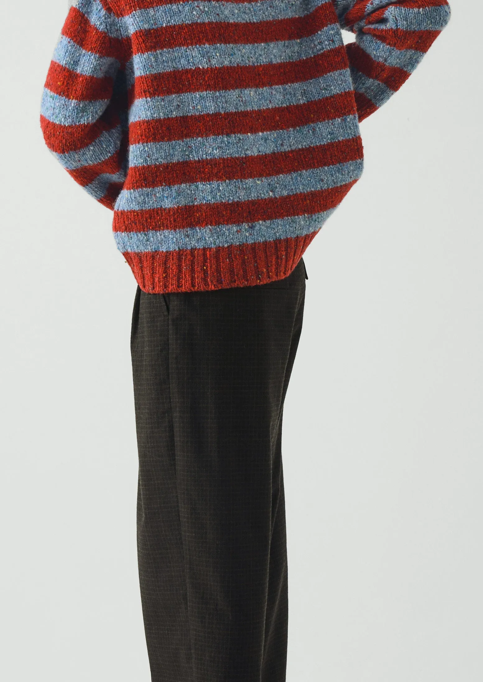 Stripe Donegal Wool Crew Neck Sweater | Red/Blue sold by TOAST product image thumbnail 4