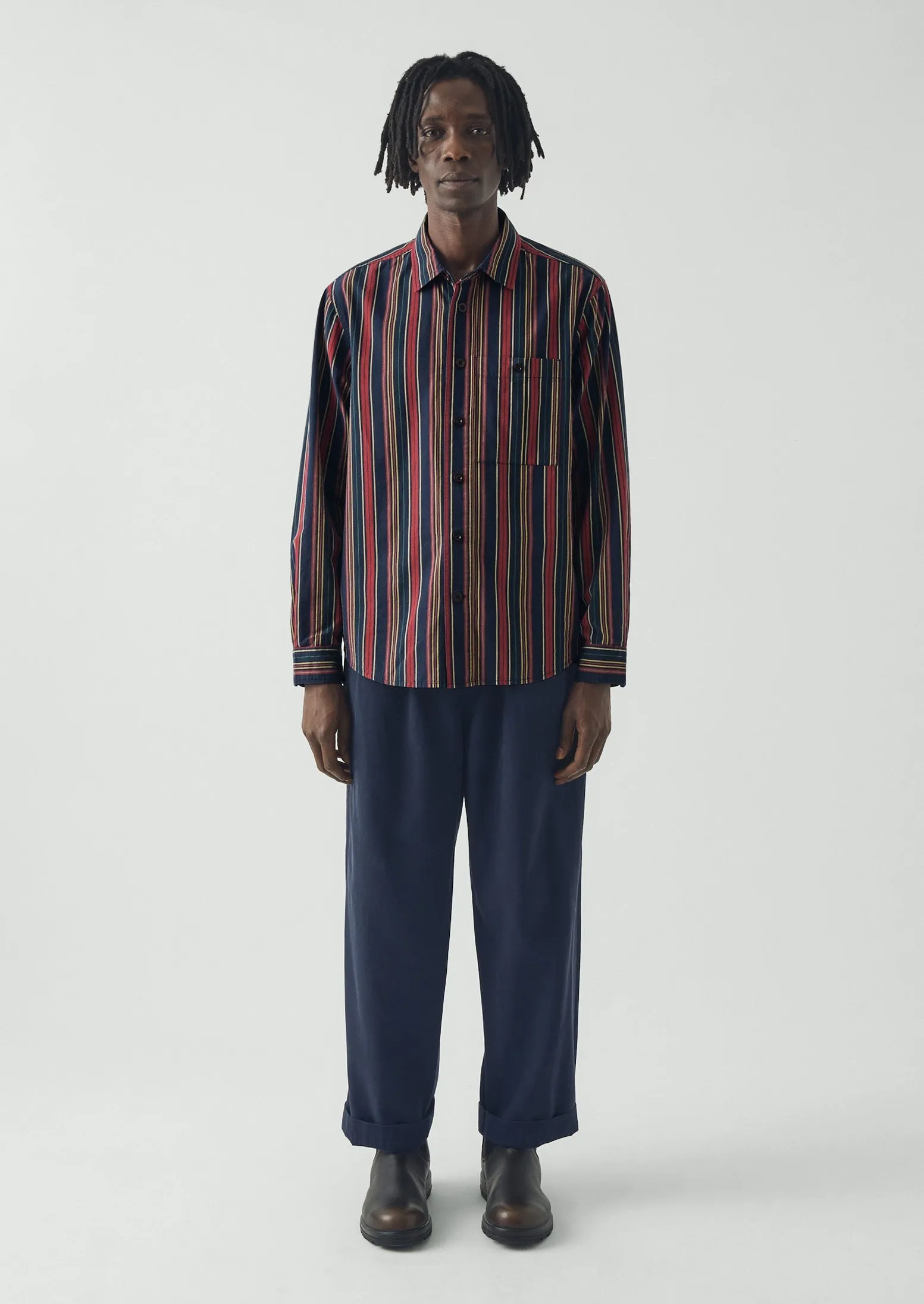 Pantry Stripe Cotton Shirt | Provencal Blue sold by TOAST product image thumbnail 2