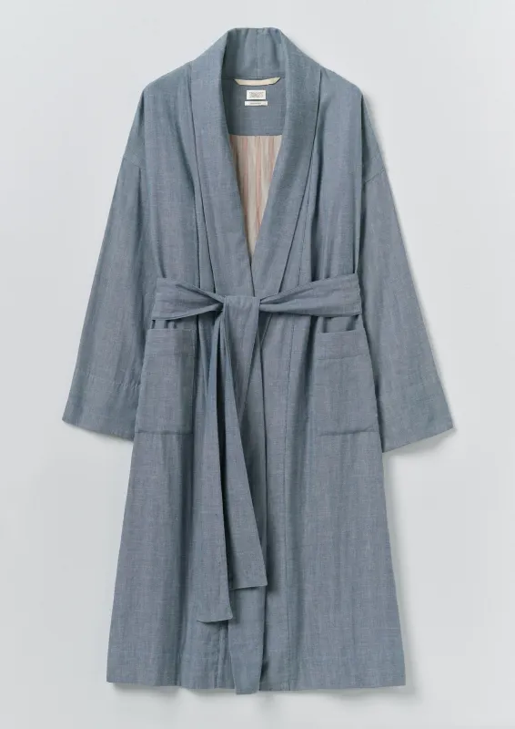 Soft Double Faced Cotton Gown | Blue Chambray sold by TOAST