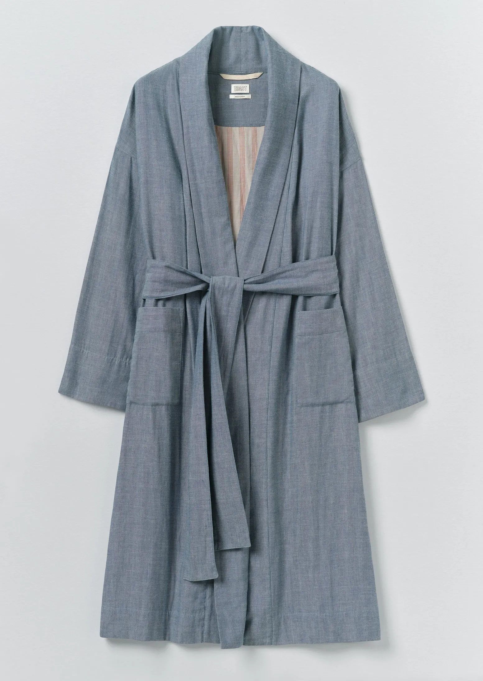 Soft Double Faced Cotton Gown | Blue Chambray sold by TOAST