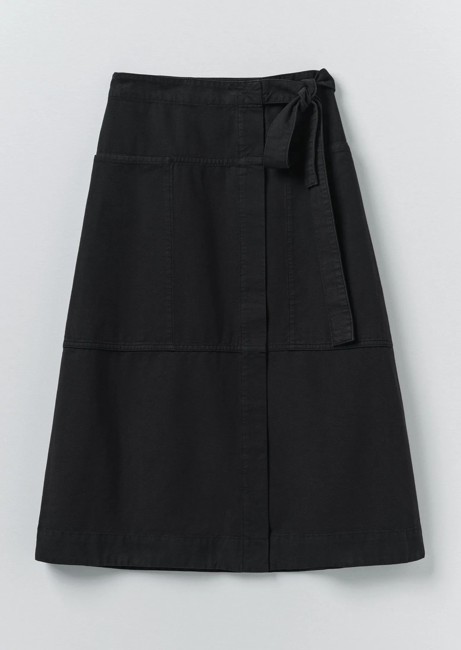Apron Wrap Cotton Canvas Skirt | Slate sold by TOAST