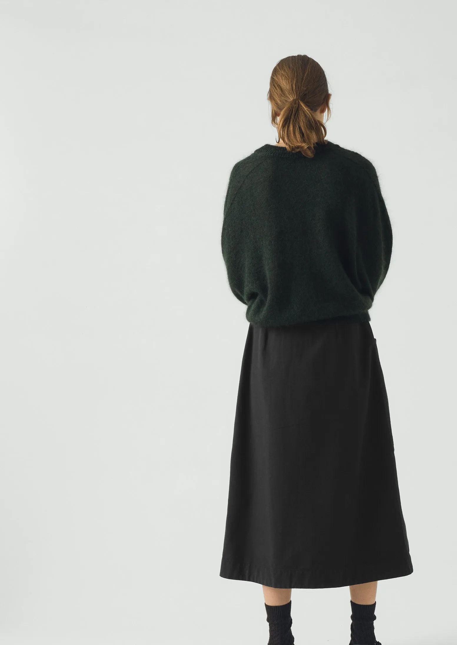 Apron Wrap Cotton Canvas Skirt | Slate sold by TOAST product image thumbnail 5