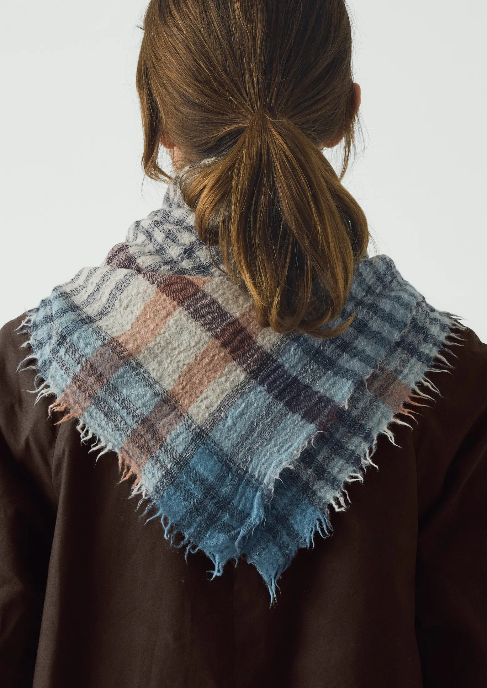 Pantry Check Boiled Wool Scarf | Pale Stone sold by TOAST product image thumbnail 3