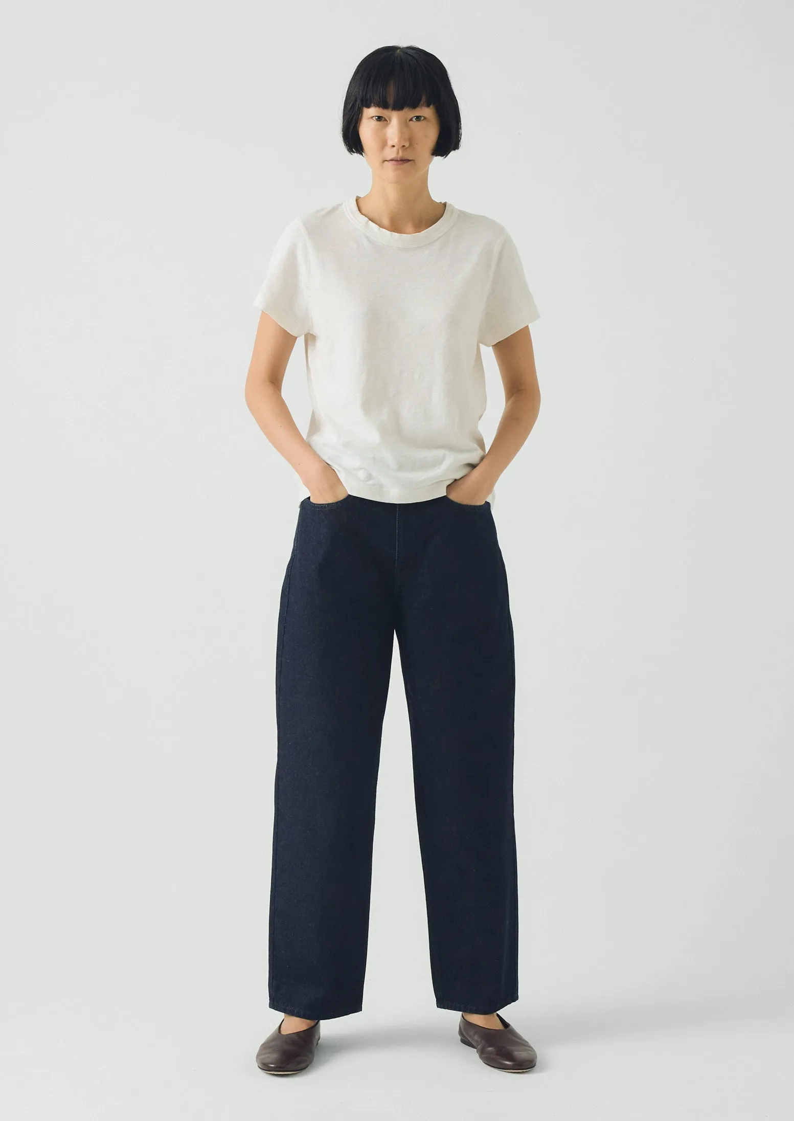 Indigo Denim Tapered Trousers | Indigo sold by TOAST product image thumbnail 2