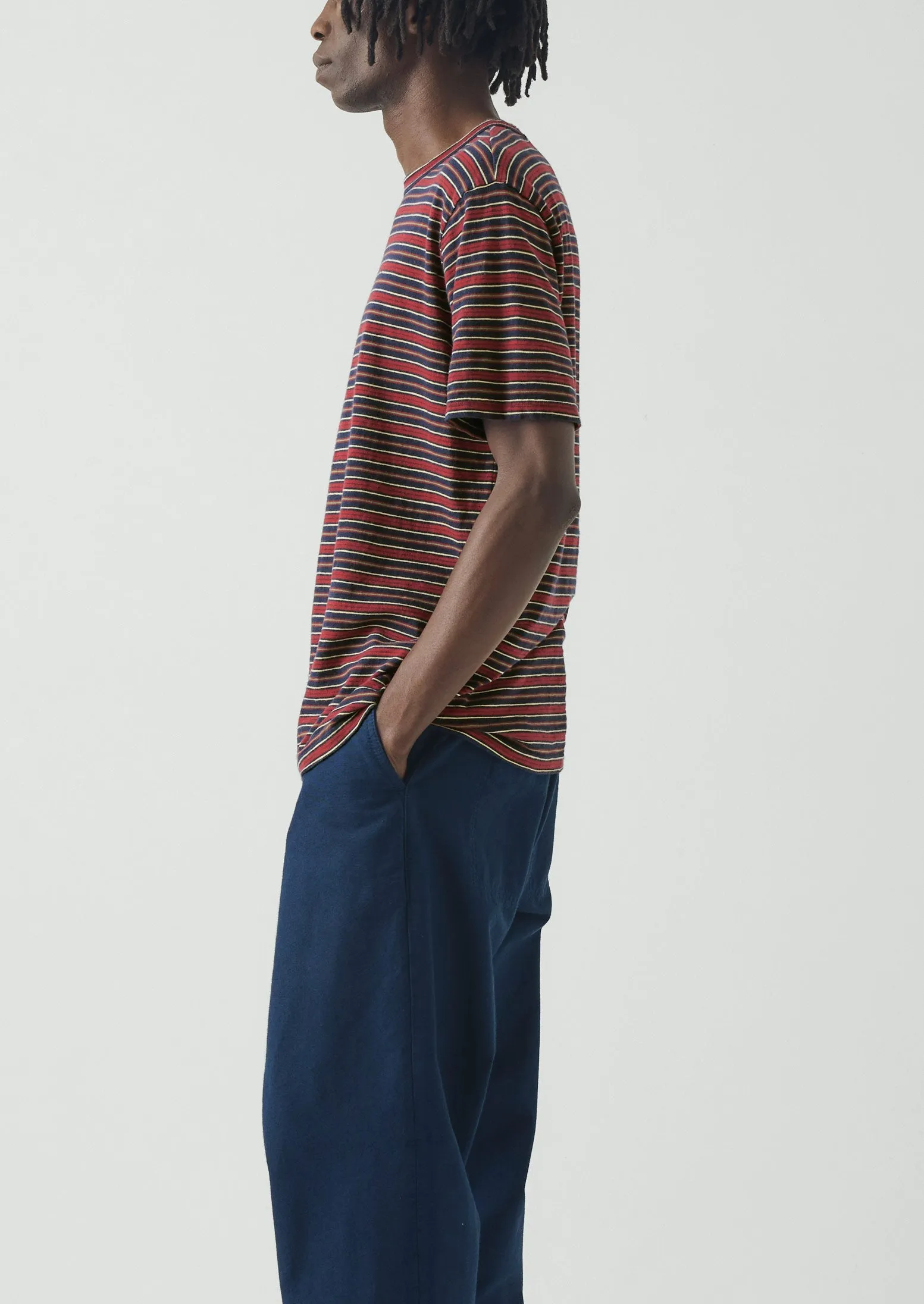 Theo Stripe Cotton Short Sleeve Tee | Provencal Blue/Multi sold by TOAST product image thumbnail 2