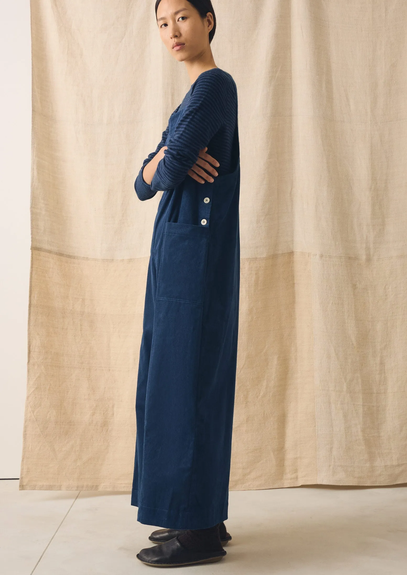 Organic Cord Pocket Jumpsuit | Denim Blue sold by TOAST product image thumbnail 3