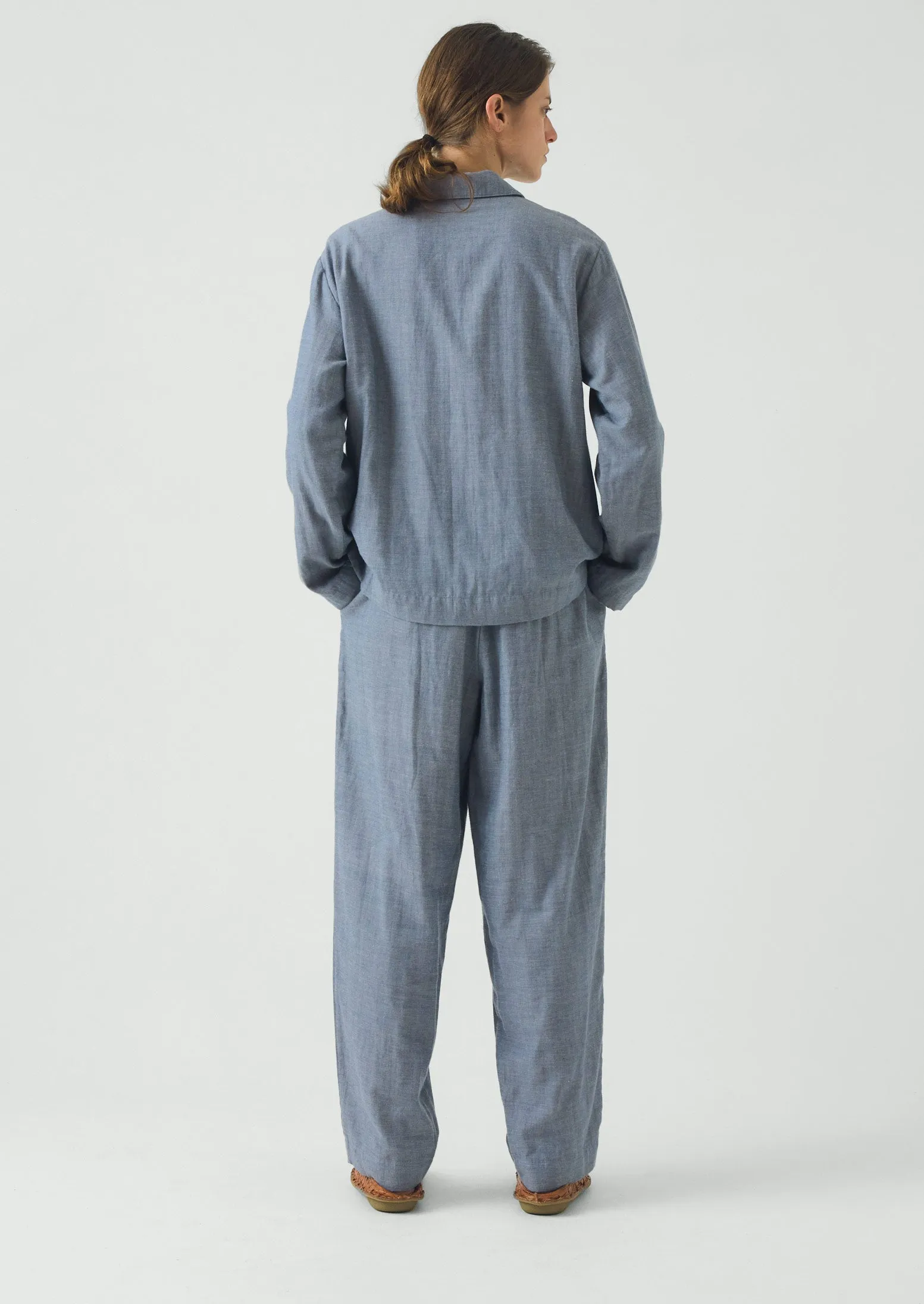 Soft Double Faced Cotton Pyjamas | Blue Chambray sold by TOAST product image thumbnail 3