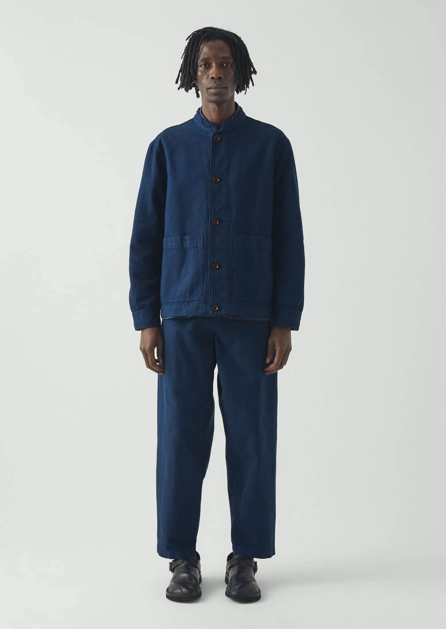 Garment Dyed Cotton Canvas Stand Collar Jacket | Uniform Blue sold by TOAST product image thumbnail 5