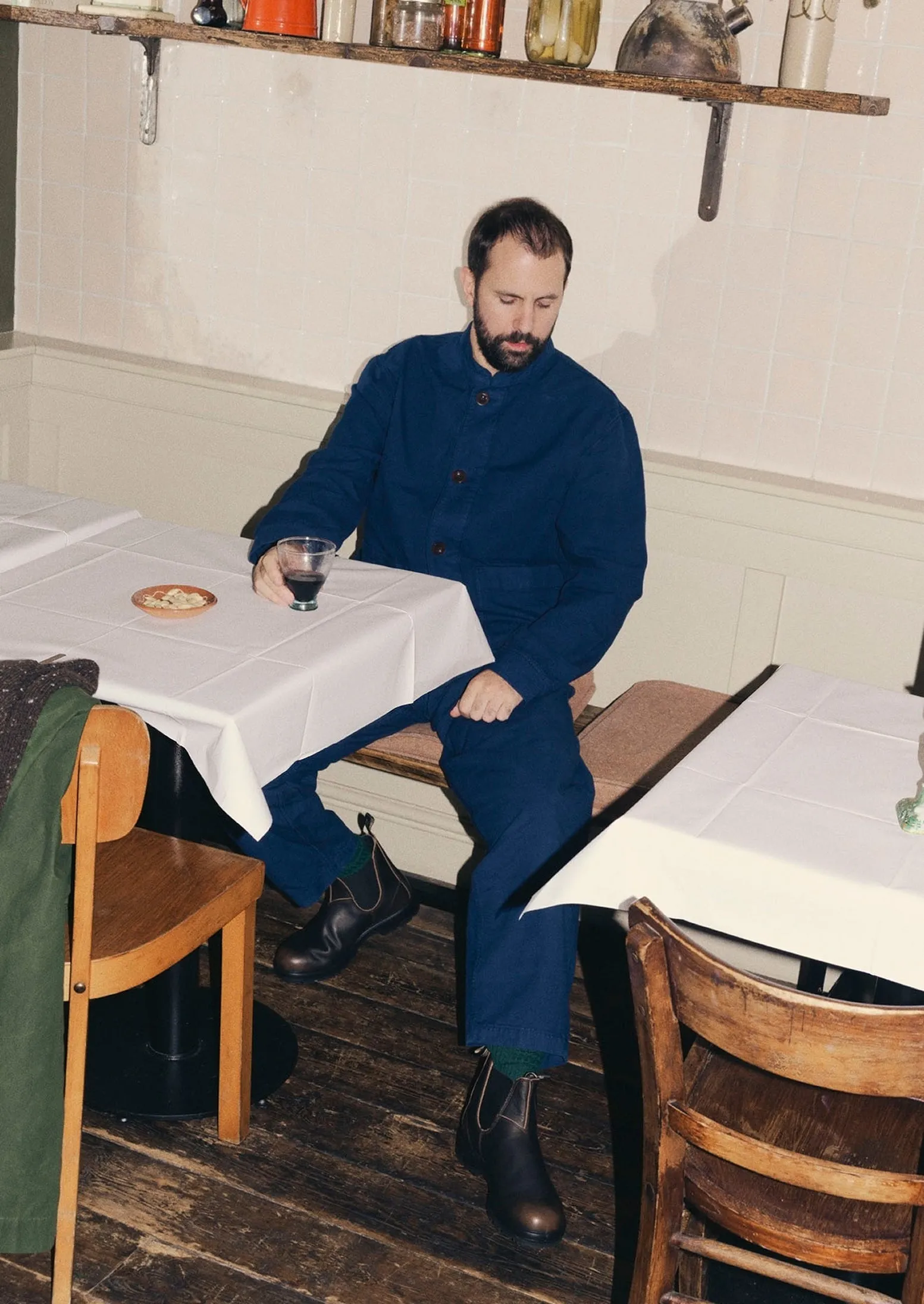 Garment Dyed Cotton Canvas Stand Collar Jacket | Uniform Blue sold by TOAST product image thumbnail 2