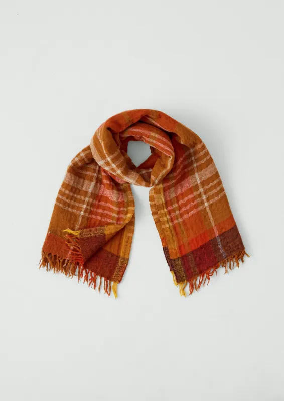 Large Check Boiled Wool Scarf | Spice sold by TOAST