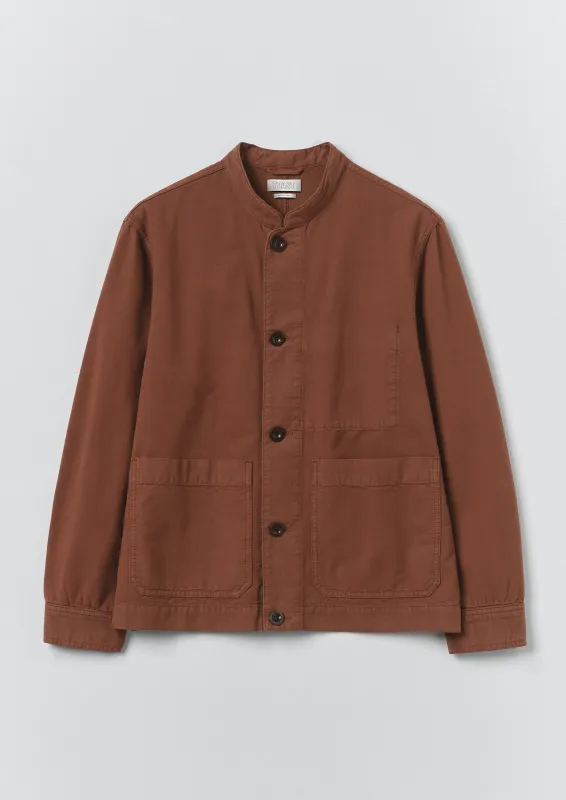 Garment Dyed Cotton Canvas Stand Collar Jacket | Cinnamon sold by TOAST