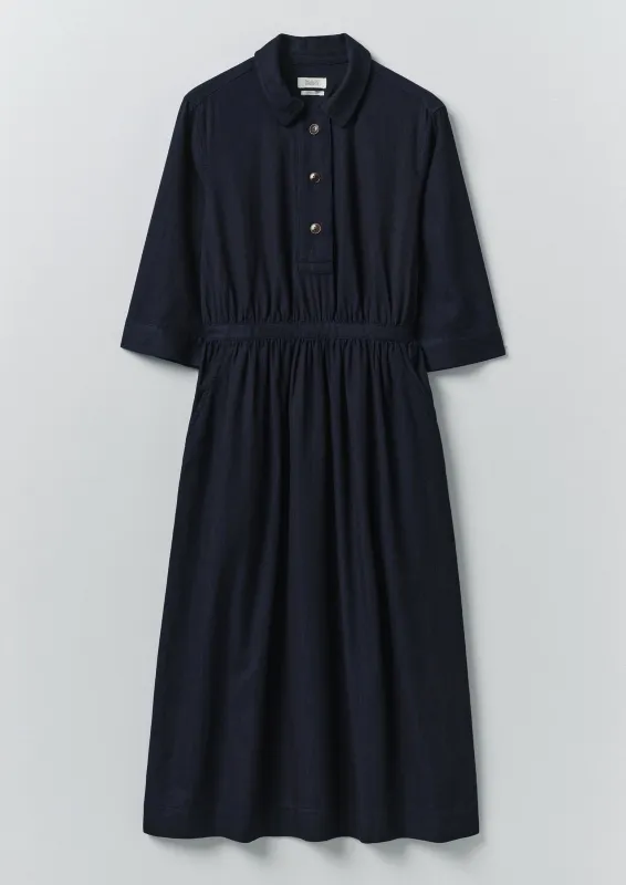 Indigo Cotton Twill Shirt Dress | Indigo sold by TOAST