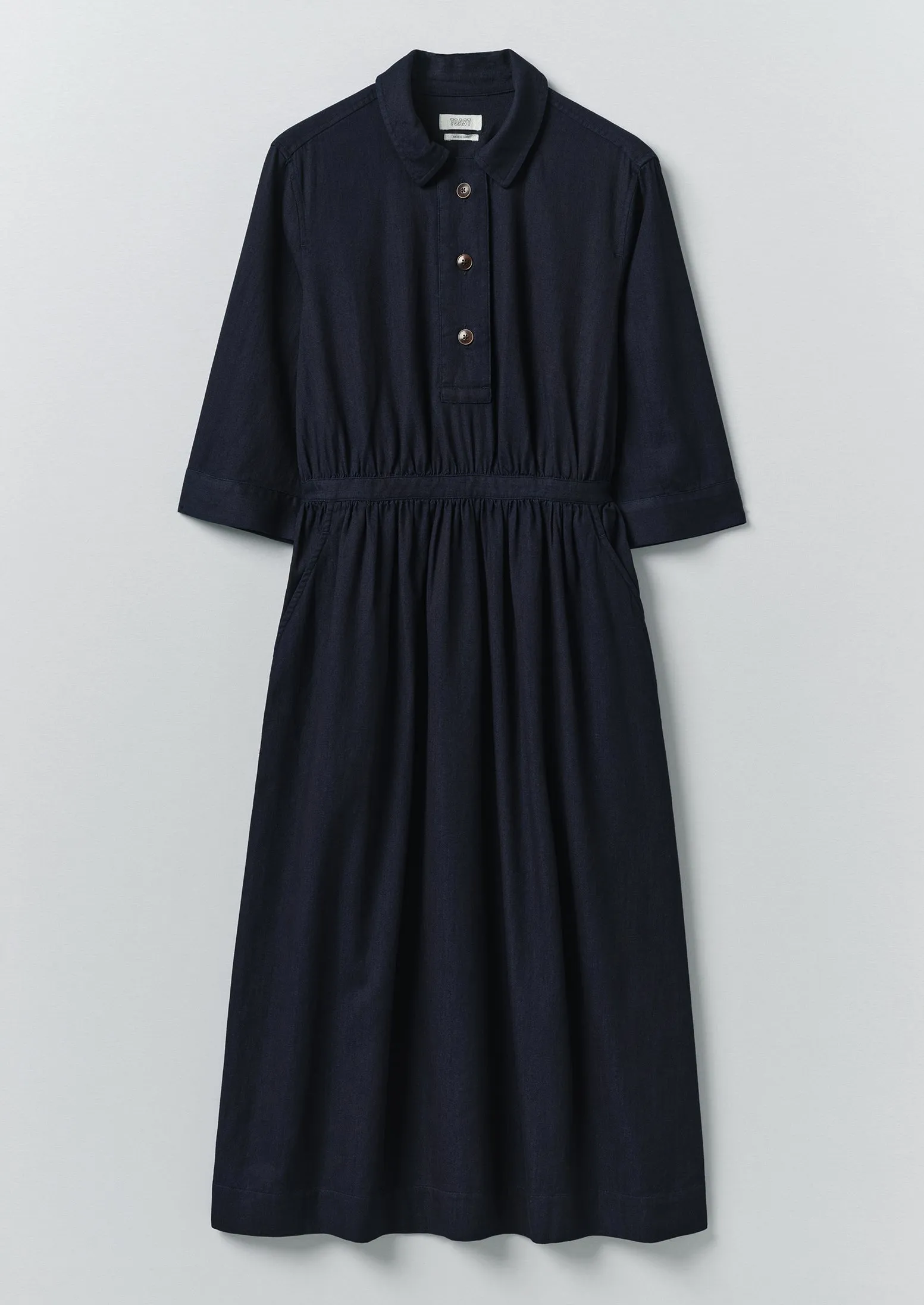 Indigo Cotton Twill Shirt Dress | Indigo sold by TOAST