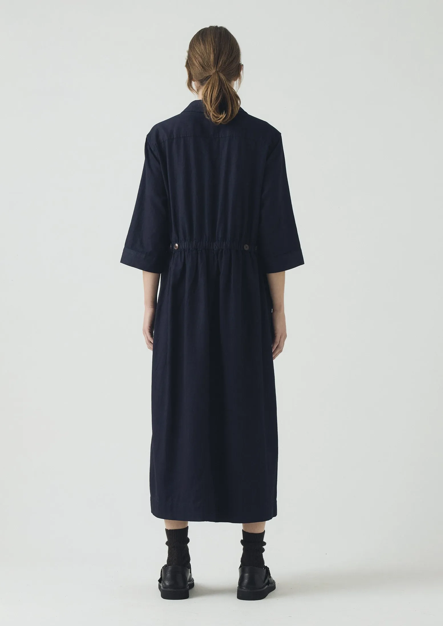 Indigo Cotton Twill Shirt Dress | Indigo sold by TOAST product image thumbnail 5