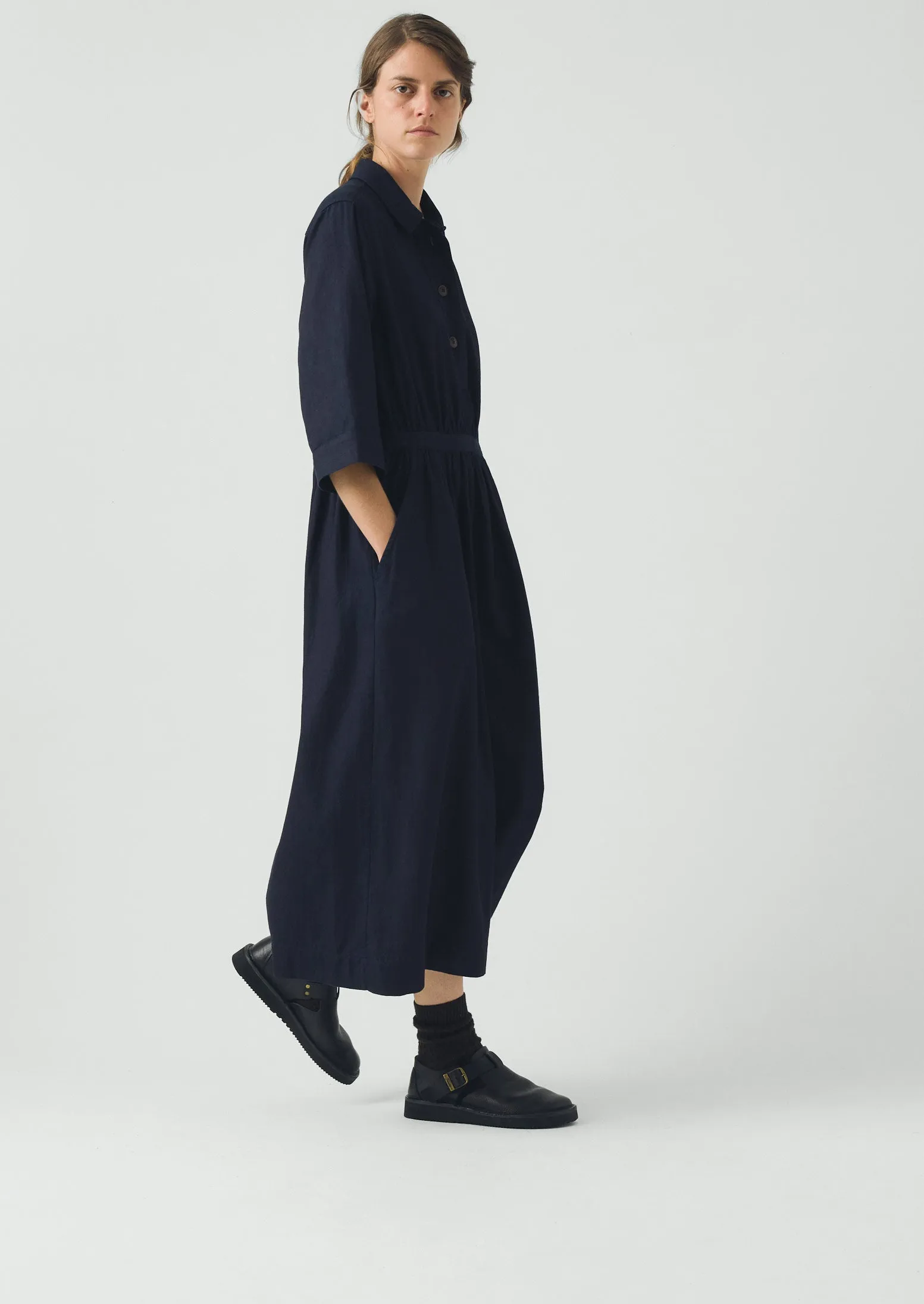 Indigo Cotton Twill Shirt Dress | Indigo sold by TOAST product image thumbnail 2