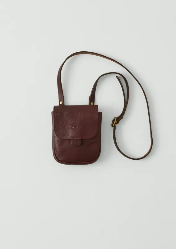 Kate Sheridan Leather Half Orbed Tab Bag | Chestnut sold by TOAST