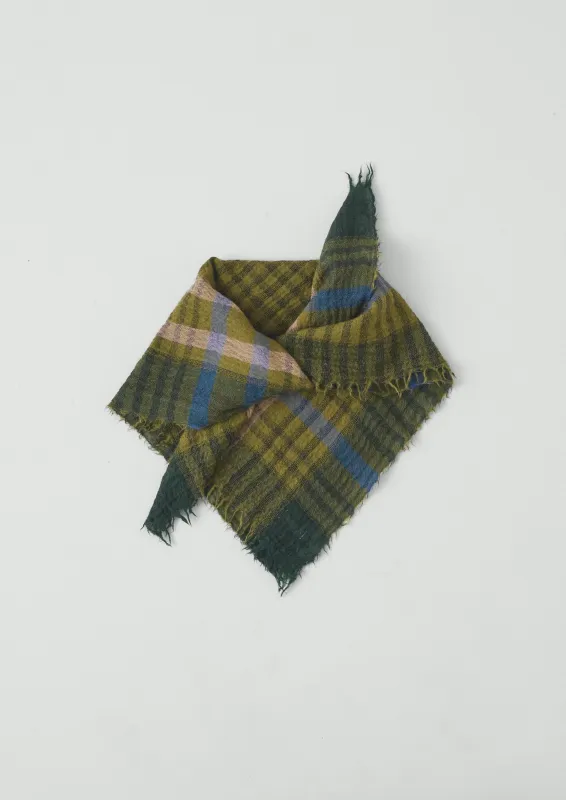 Pantry Check Boiled Wool Scarf | Olive sold by TOAST