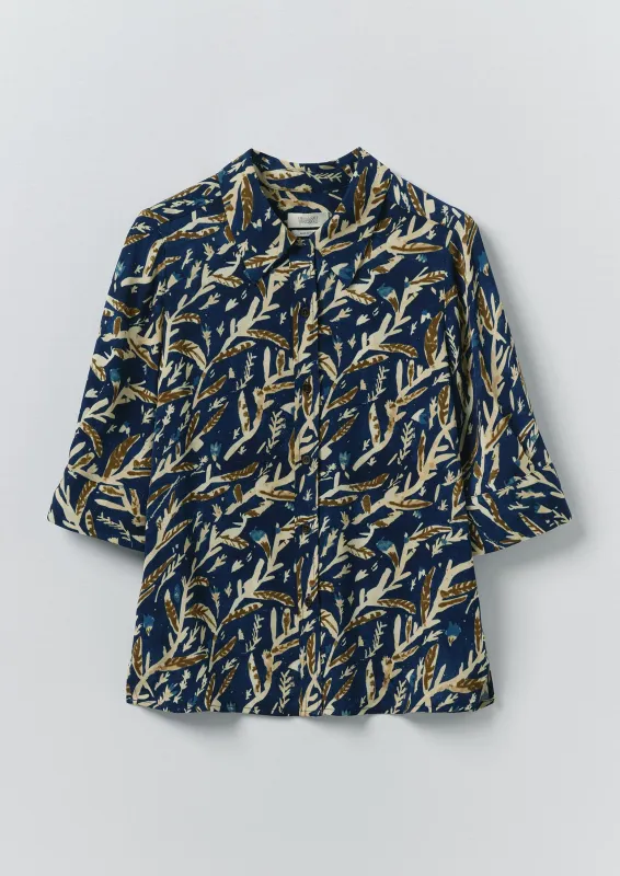 Gia Herb Print Shirt | Brilliant Blue sold by TOAST
