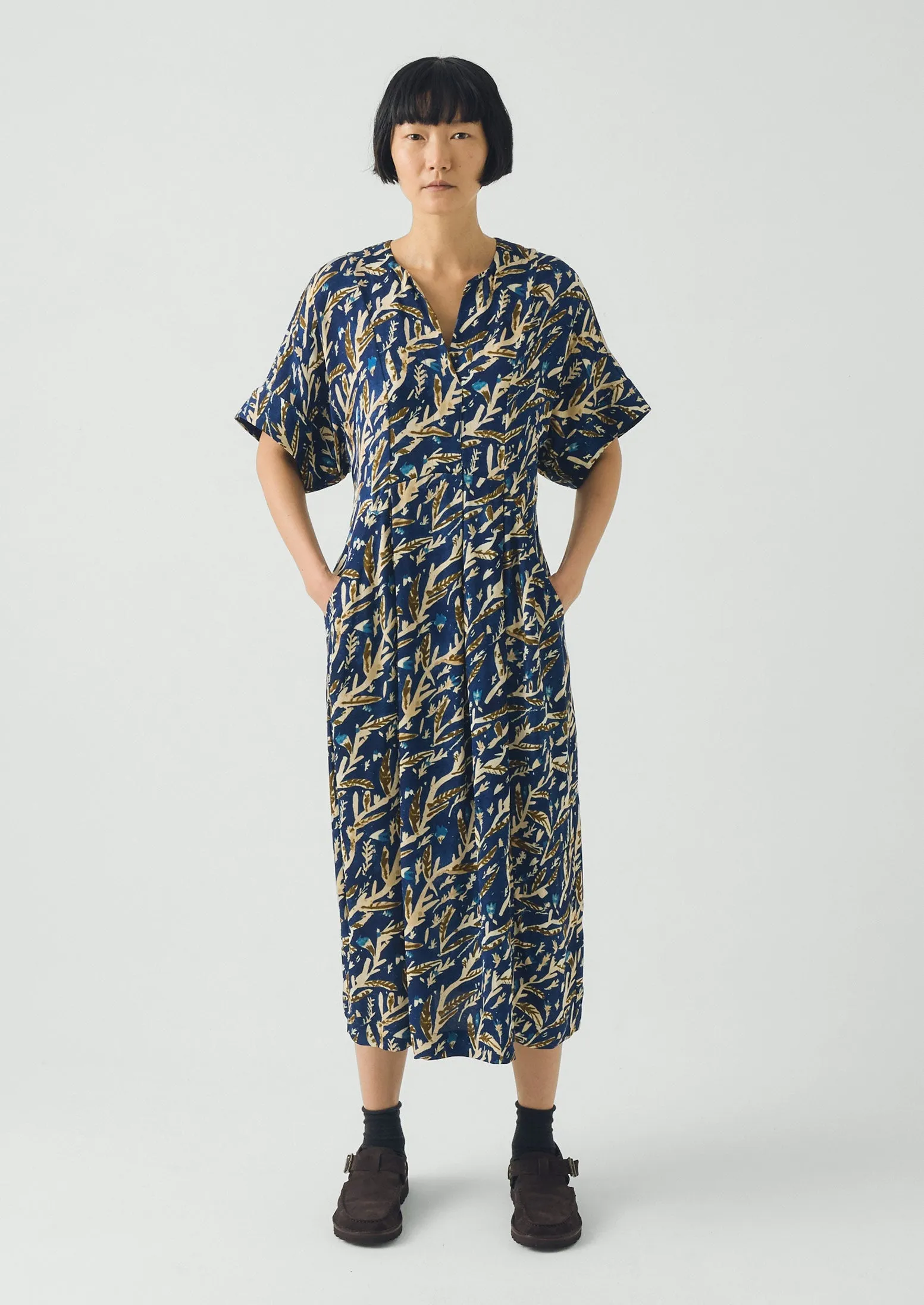 Bryn Herb Print Dress | Brilliant Blue sold by TOAST product image thumbnail 4