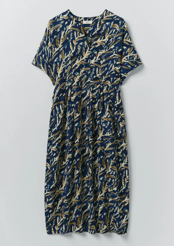 Bryn Herb Print Dress | Brilliant Blue sold by TOAST