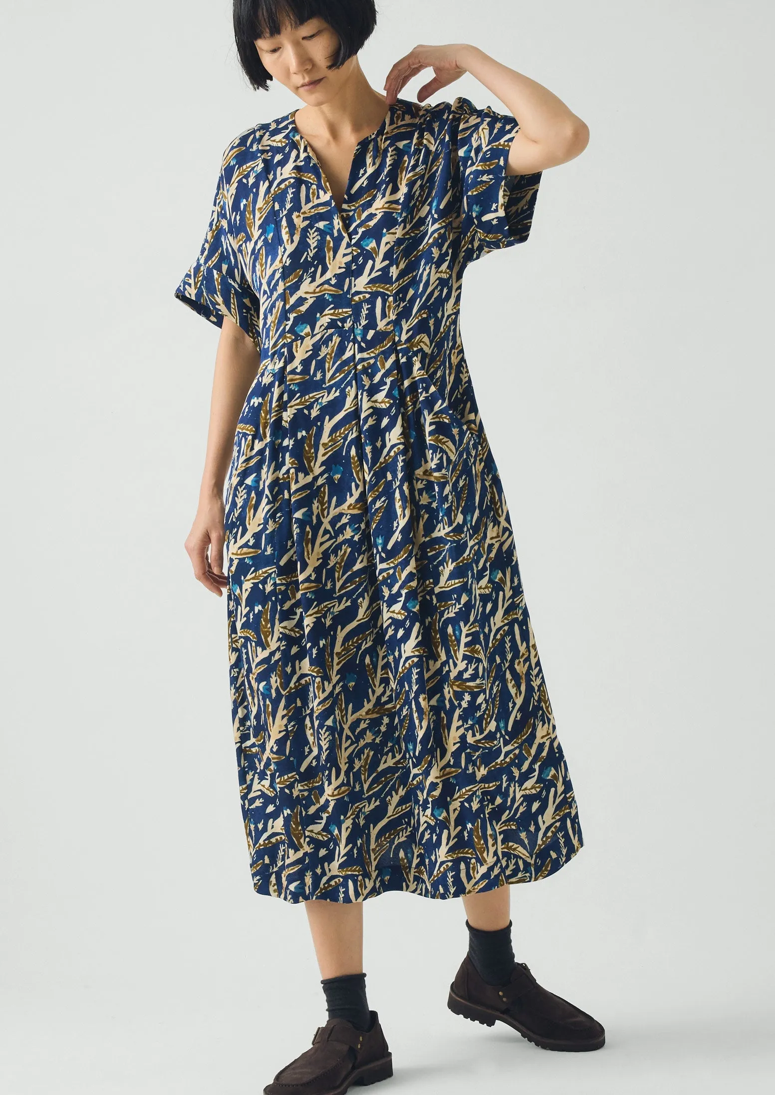 Bryn Herb Print Dress | Brilliant Blue sold by TOAST product image thumbnail 2