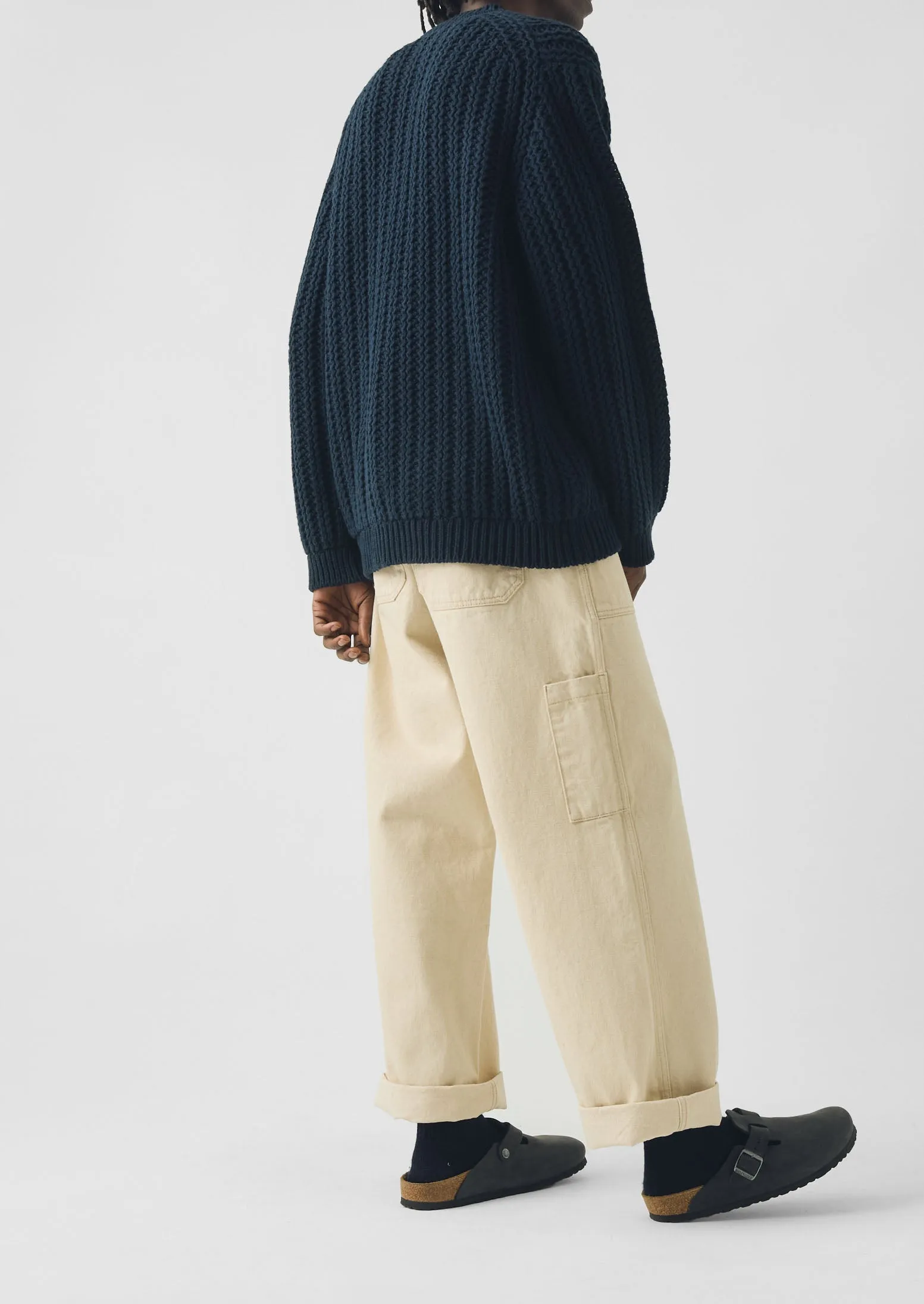 Racked Wool Cotton Sweater | Darkest Navy sold by TOAST product image thumbnail 4