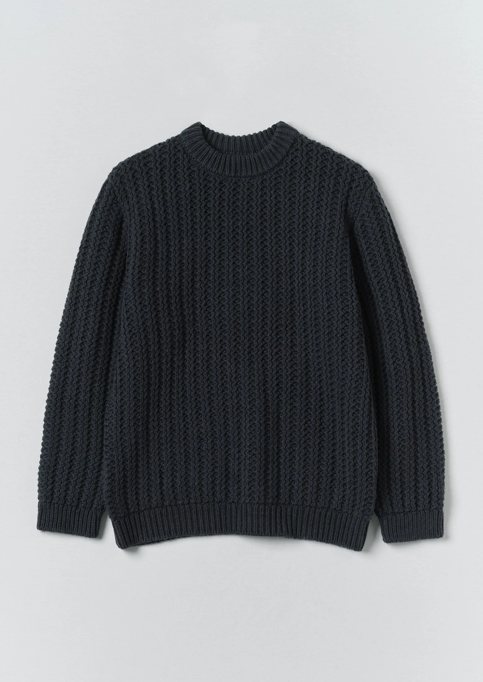 Racked Wool Cotton Sweater | Darkest Navy sold by TOAST
