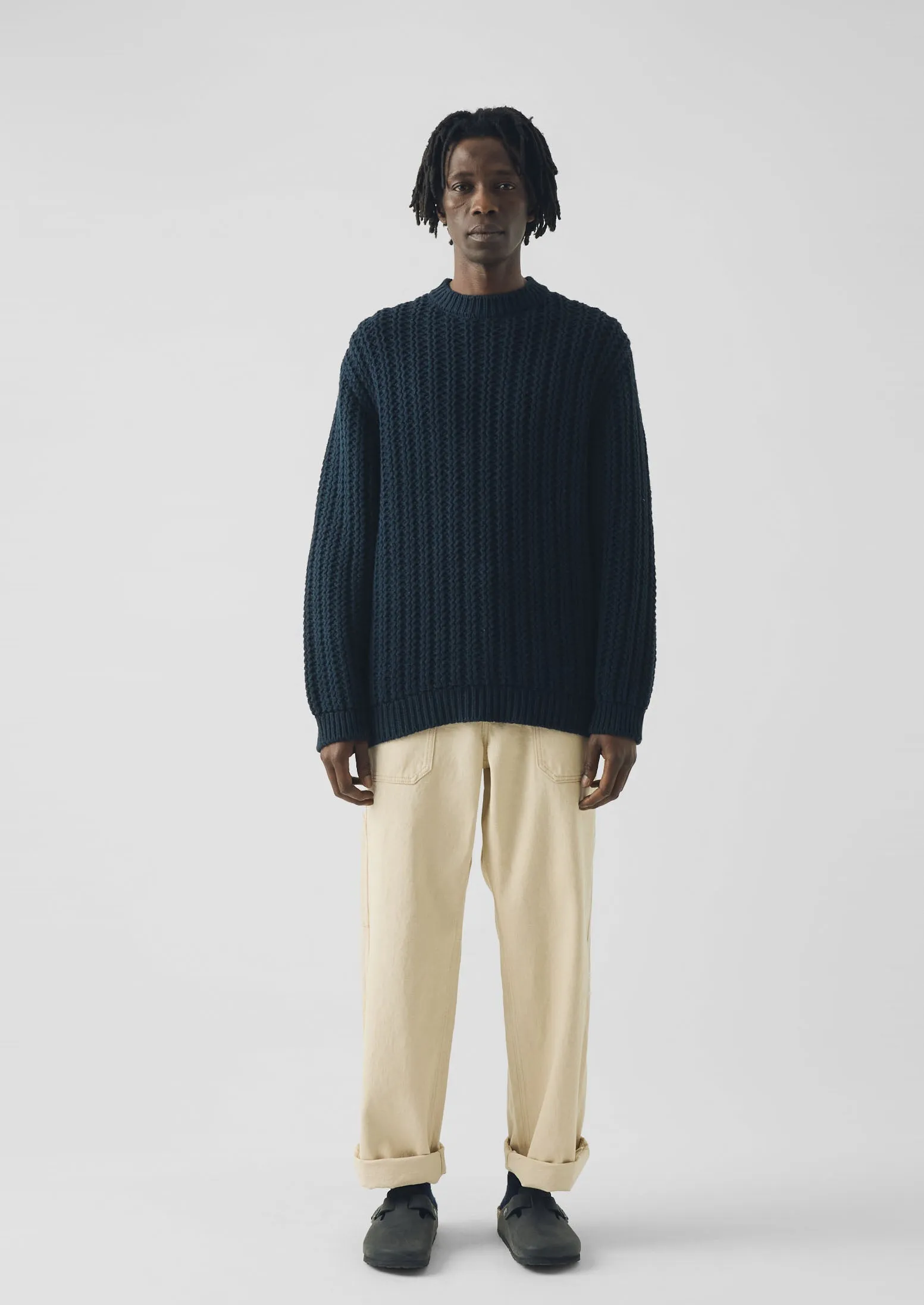 Racked Wool Cotton Sweater | Darkest Navy sold by TOAST product image thumbnail 2