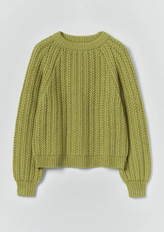 Racked Rib Wool Cotton Sweater | Apple sold by TOAST
