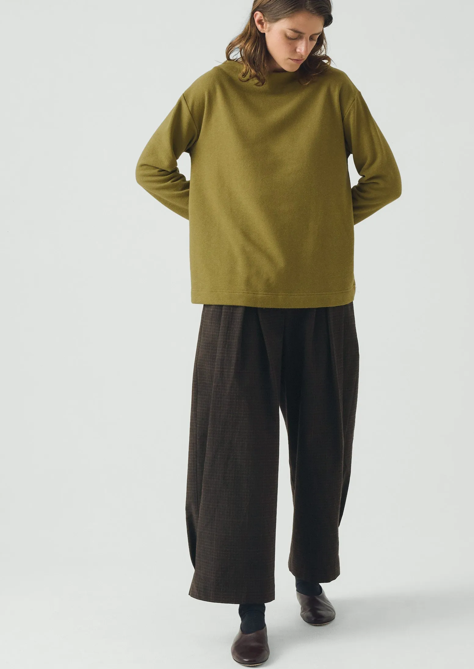 Mock Neck Cotton Hemp Sweater | Warm Olive sold by TOAST product image thumbnail 2