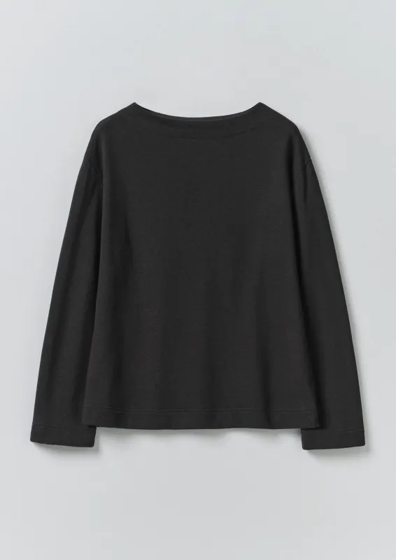 Mock Neck Cotton Hemp Sweater | Dark Charcoal sold by TOAST